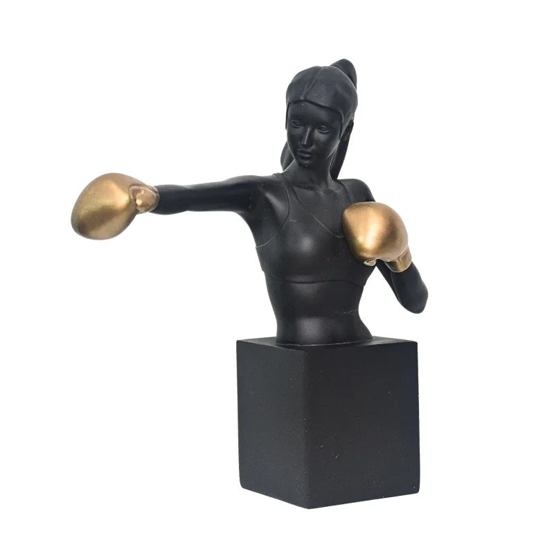 Afralia™ Boxer Resin Statue: Abstract Movement Figure Ornament for Home Decor