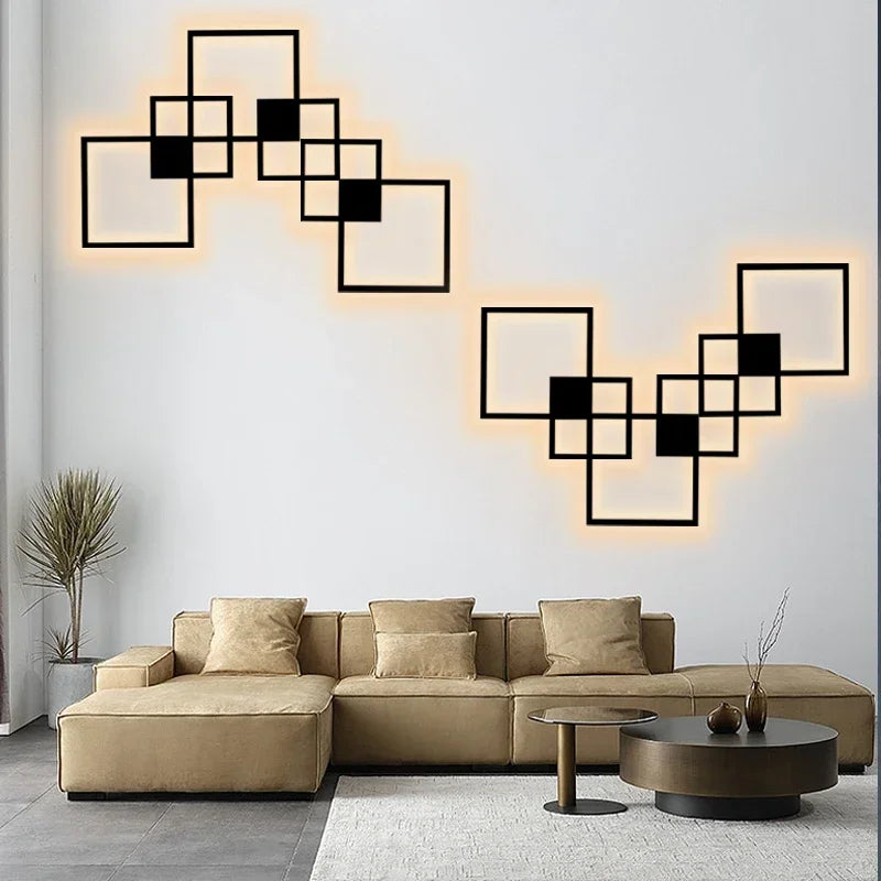 Afralia™ LED Square Wall Lamp for Living Room Bedroom Foyer - Indoor Decor Lighting