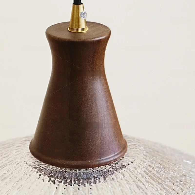 Afralia™ Glass & Wood LED Pendant Lights for Home Decor & Restaurant Lighting