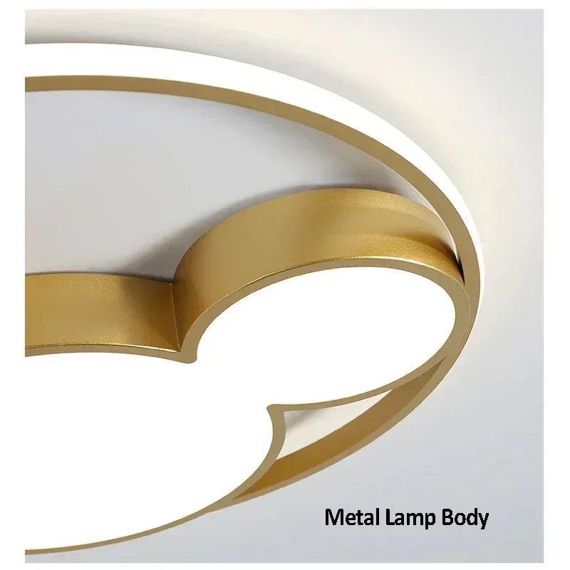 Afralia™ Mickey Mouse Cartoon Ceiling Light: Modern Creative LED Gold Lamp for Kids' Room