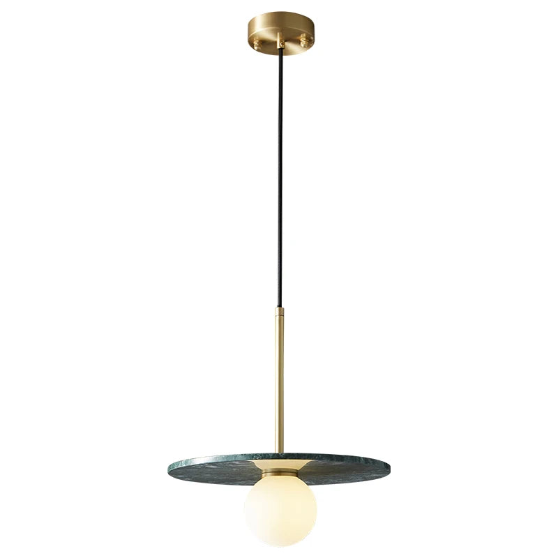 Afralia™ Marble Copper LED Pendant Lamp for Modern Living Room Decor