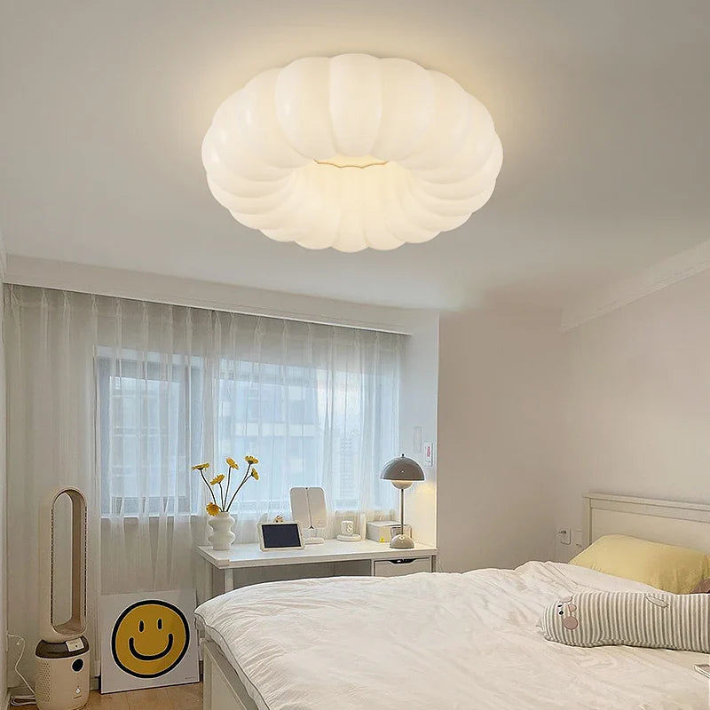 Afralia™ Nordic Cloud LED Ceiling Light White Dimmable Fixture for Kids Room & Bedroom