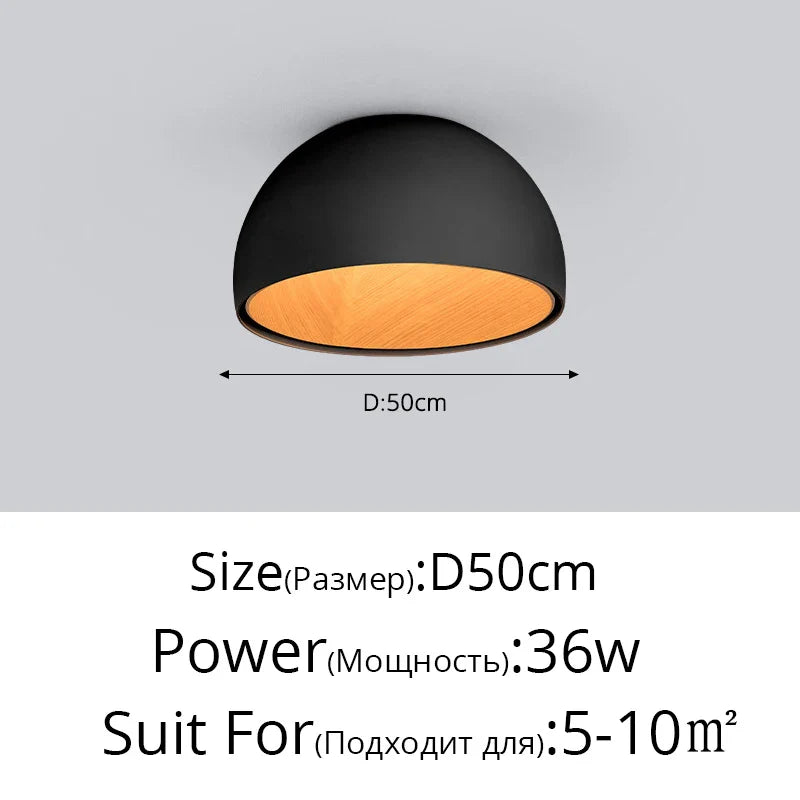 Afralia™ Wood Grain Bevel Ceiling Lamp for Corridor Bedroom Living Room