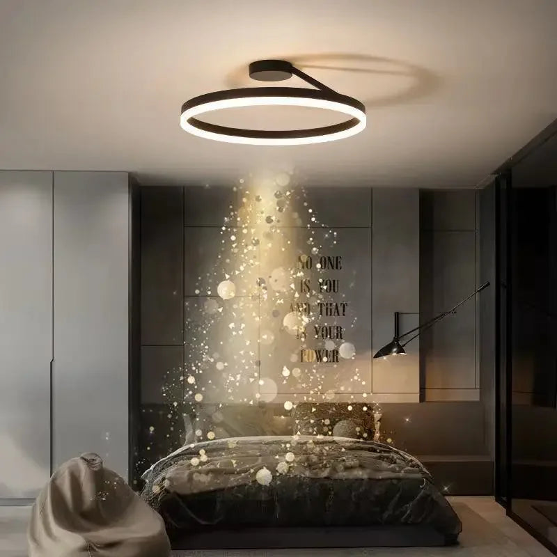 Afralia™ Modern Dimmable LED Ceiling Chandelier for Bedroom Living Dining Room