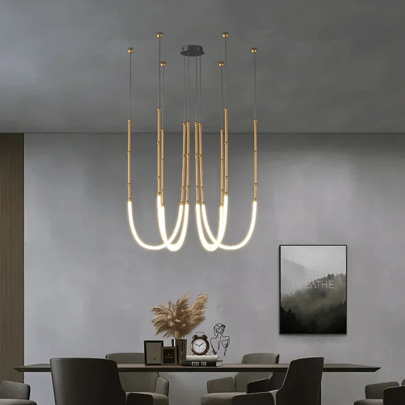 Afralia™ Nordic Modern Art Line LED Pendant Light for Home Décor
