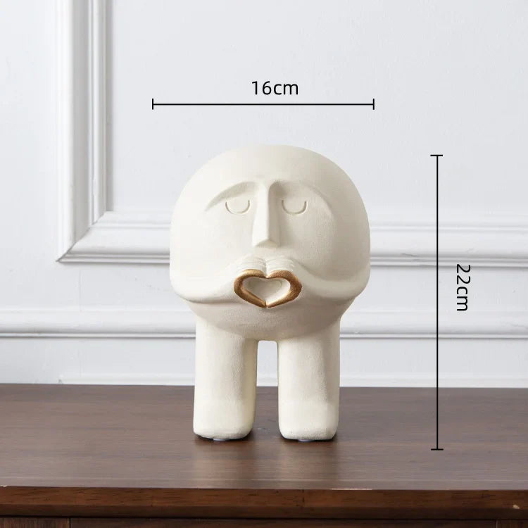 Afralia™ Resin Caring Person Figure Sculpture Home Decor Figurine