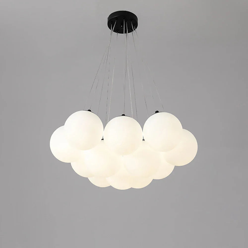 Afralia™ Bubble Glass Ball Pendant Lights Chandelier for Living Room Bedroom Kitchen Kids G9 LED