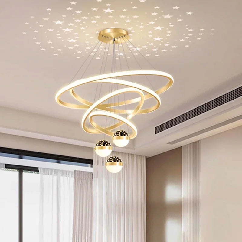 Afralia™ Nordic Dining Pendant Lamp for Living Room Ceiling Chandelier Lighting