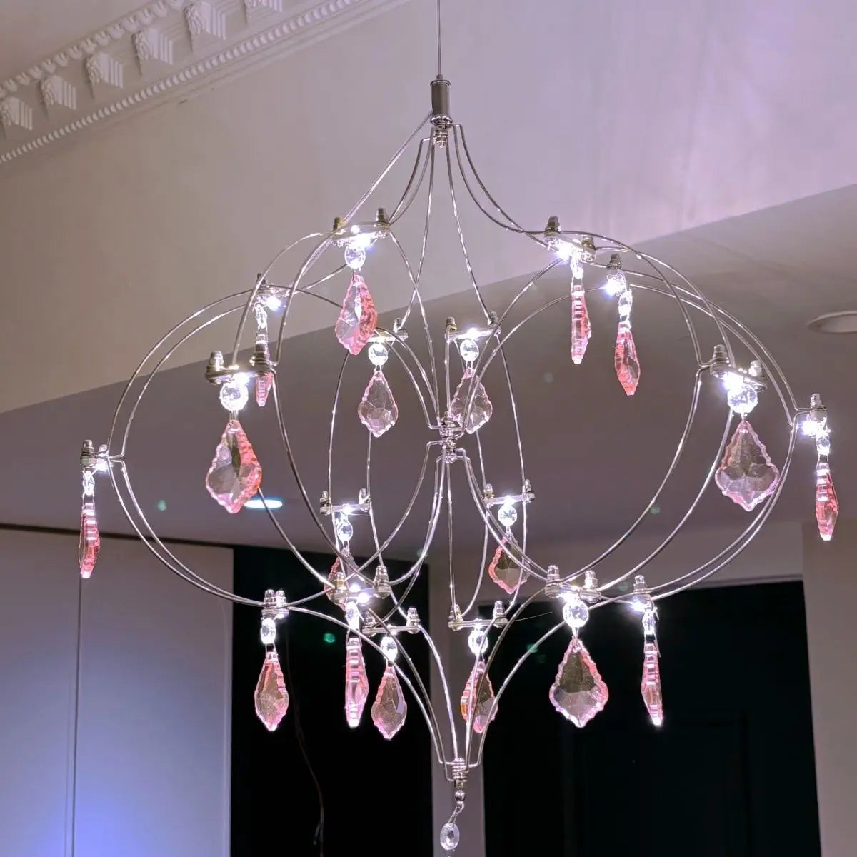 Afralia™ Stainless Steel Crystal LED Chandelier with Star Decoration