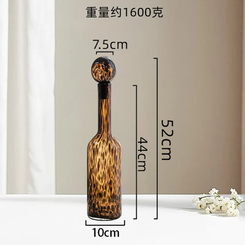 Afralia™ Leopard Print Glass Vase: Stylish Terrarium & Home Decor Accessory