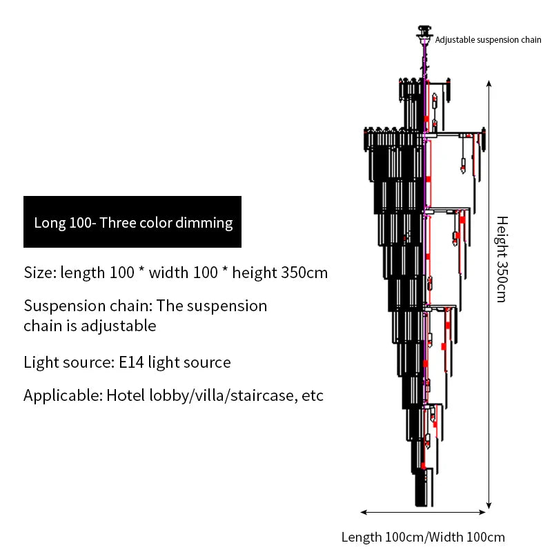 Afralia™ Crystal Chandelier: Luxury Lighting for Living Room, Villa, Exhibition Hall