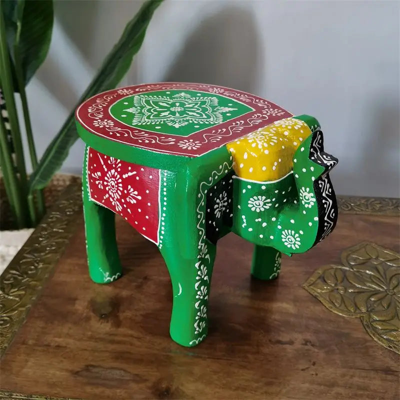 Afralia™ Handmade Elephant Stool: Thai Style Ethnic Wood Low Stool Ornament