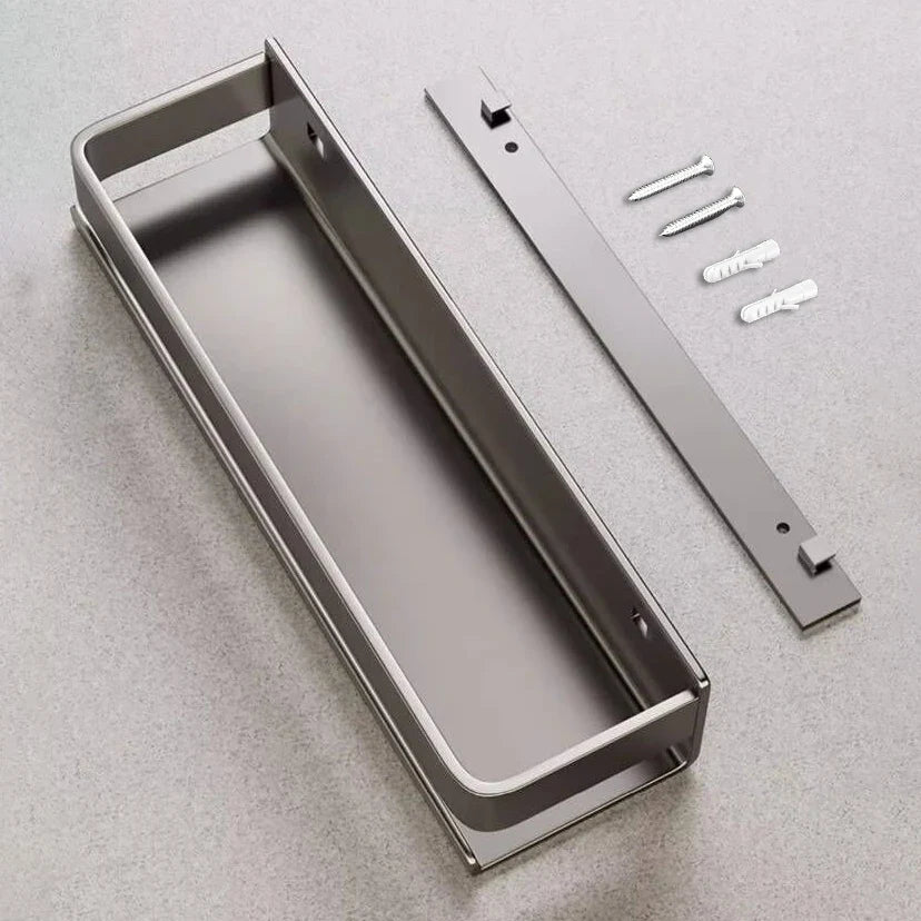 Afralia™ Metal Corner Makeup Organizer Shelf for Kitchen, Bathroom, and Shower Storage