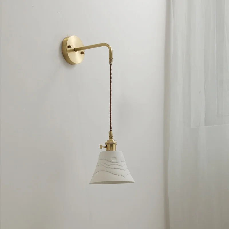 Afralia™ Ceramic Copper LED Wall Lights - Modern Bedroom Living Room Lamparas De Pared