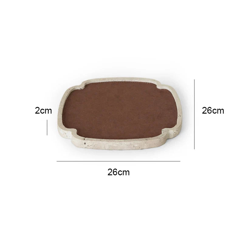 Afralia™ Travertine Decorative Tray - Versatile Jewelry & Coffee Table Home Decor