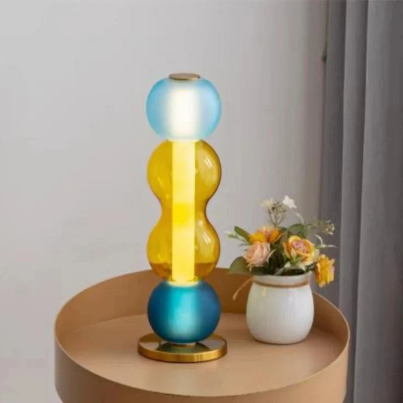 Afralia™ Nordic Colorful Glass Floor Lamp, 4000K, Living Room Bedside Novelty Lighting