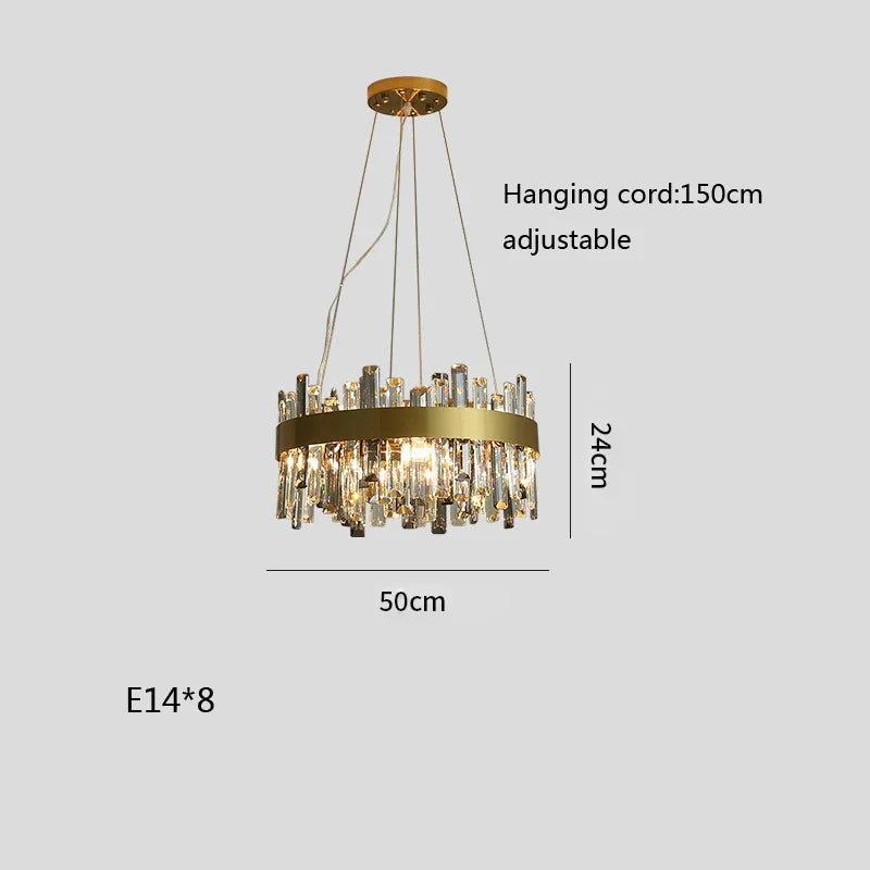 Afralia™ Crystal Ceiling Chandelier LED Hanging Lamps for Living Room Luxe Décor