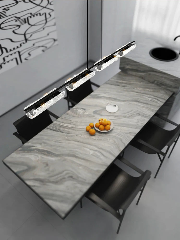 Afralia™ Glass Chandelier Pendant Lights LED Dimmable Modern Dining Room Kitchen Lamps