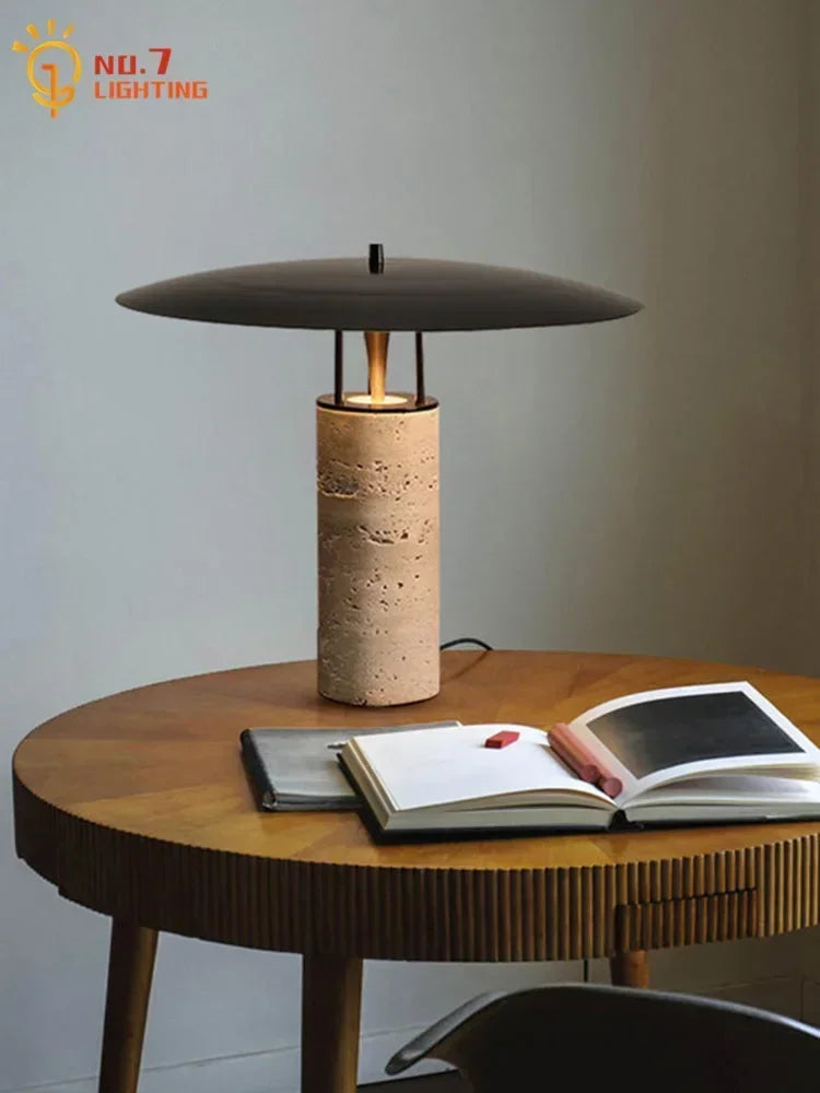 Afralia™ Marble Mushroom Table Lamp LED Art Decor Living Bedroom Study Home Office