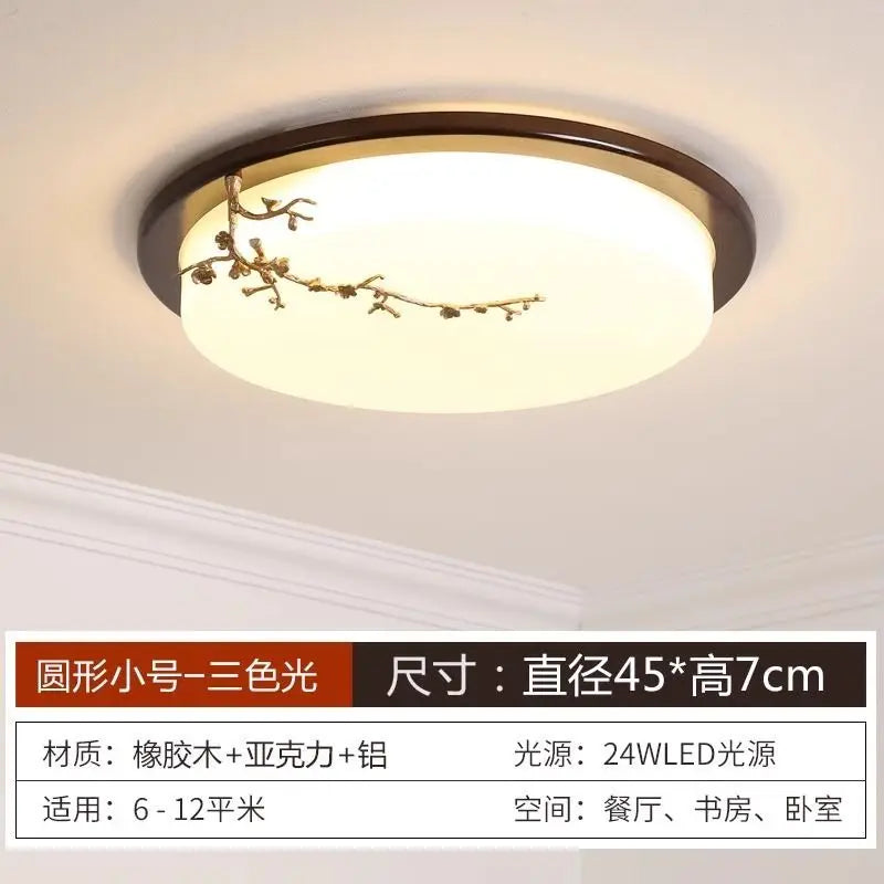 Afralia™ Antique Copper LED Ceiling Light - Traditional Chinese Art Painting Surface Lamp
