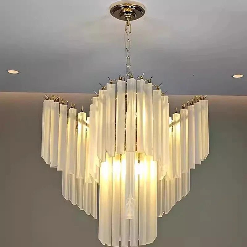 Afralia™ Luxury White Crystal Glass Chandelier for Elegant Villa Living Room Decor