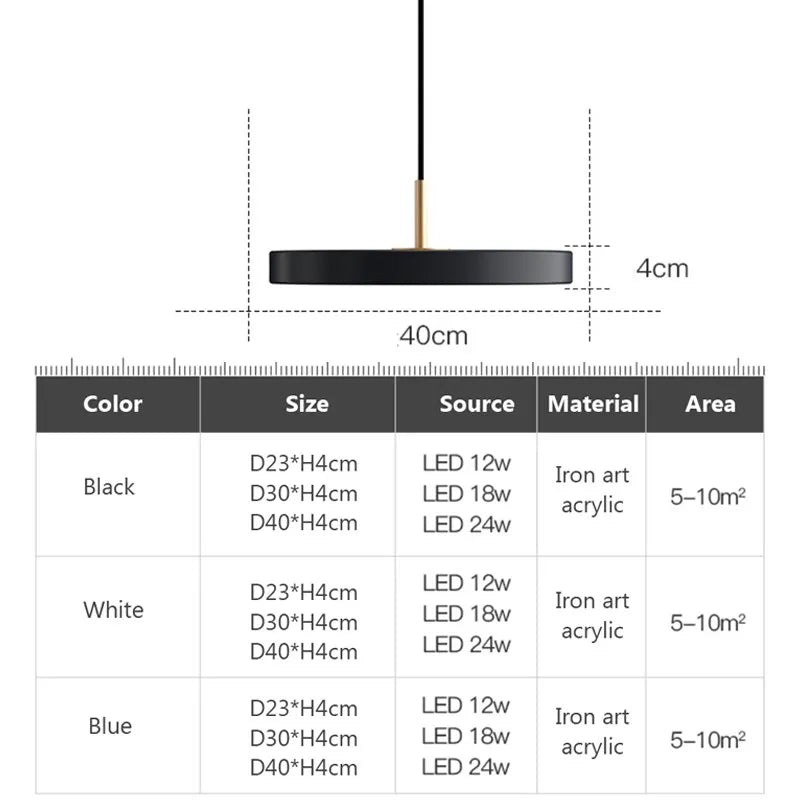 Afralia™ LED Pendant Light: Iron, Black, White, Blue, Dining, Bedroom, Living, Study, Indoor.