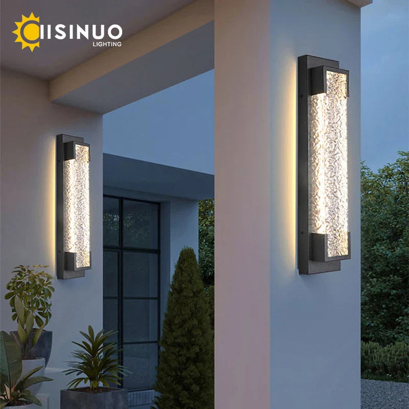 Afralia™ Dimmable LED Stainless Steel Outdoor Wall Sconce for Villa Garage Garden Courtyard