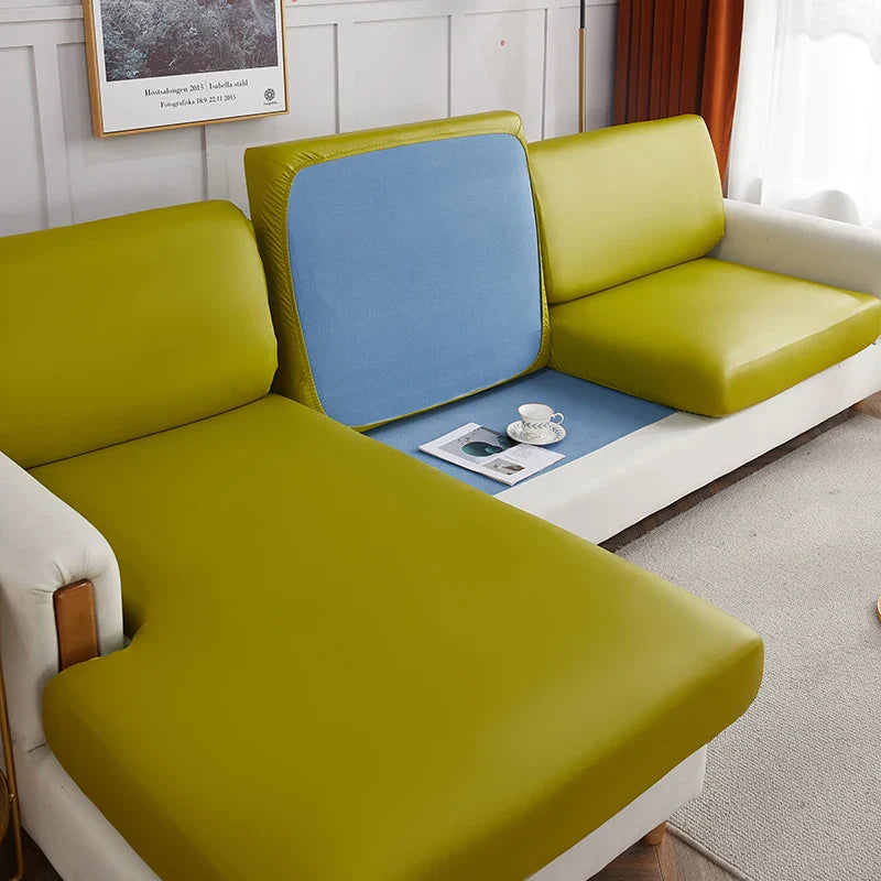 Afralia™ PU Leather Sofa Cover Stretch Single Loveseat Slipcovers