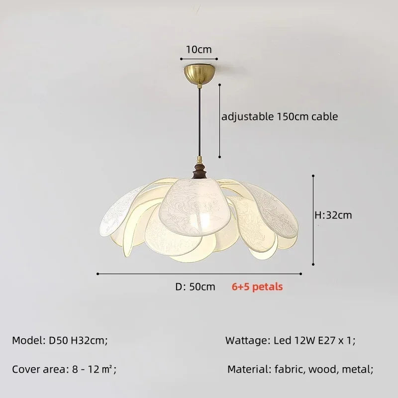 Afralia™ Nordic Creamy E27 LED Pendant Chandelier: French Bedroom Retro Dining Room Lamp