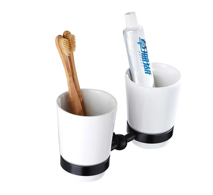 Afralia™ Ceramic Glass Tumbler Cup Sets Bathroom Accessories