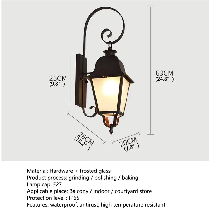 Afralia™ Classical LED Outdoor Wall Sconces Lamp Fixture Waterproof for Home Porch Villa