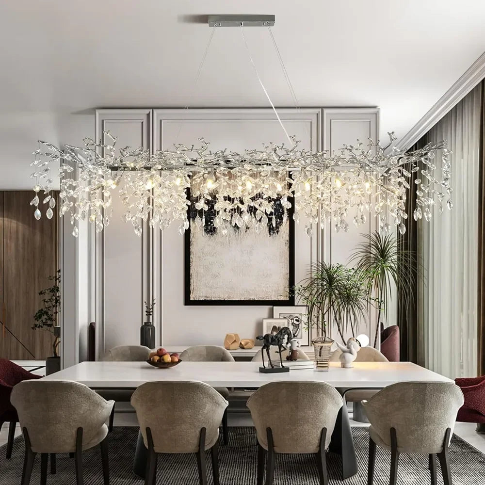 Afralia™ Crystal Suspension Pendant Light: Elegant Chandelier for Dining Room, Living Room, Kitchen