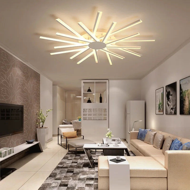 Afralia™ Flower-Shaped Acrylic Chandelier: Gold Black White Indoor Living Room Bedroom Light