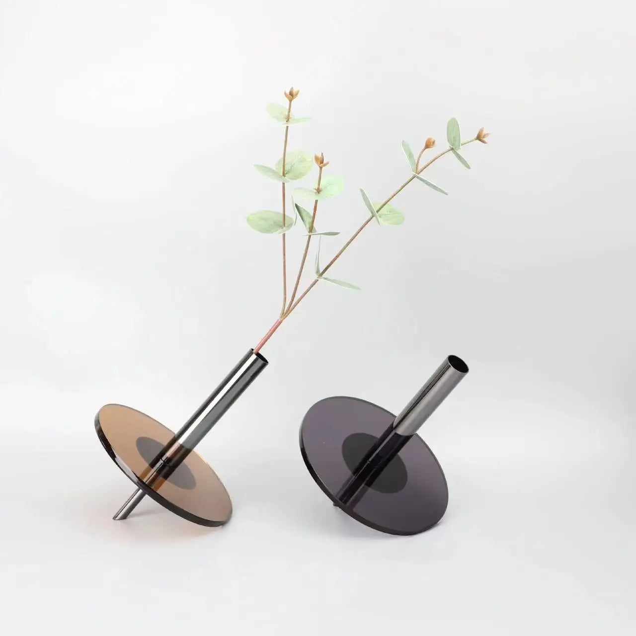 Afralia™ Geometric Metal Saucer Ornaments Handicrafts Home Decoration Flower Vase Accessories