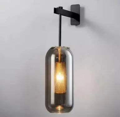 Afralia™ Gold Glass Wall Lamp: Post-modern E14 Industrial Sconce for Home Decor