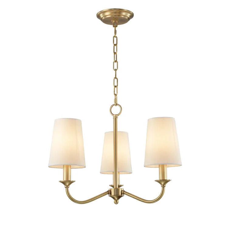 Afralia™ Rural Fabric Gold Pendant Chandelier for Living Room, Bedroom, and Restaurant Lighting