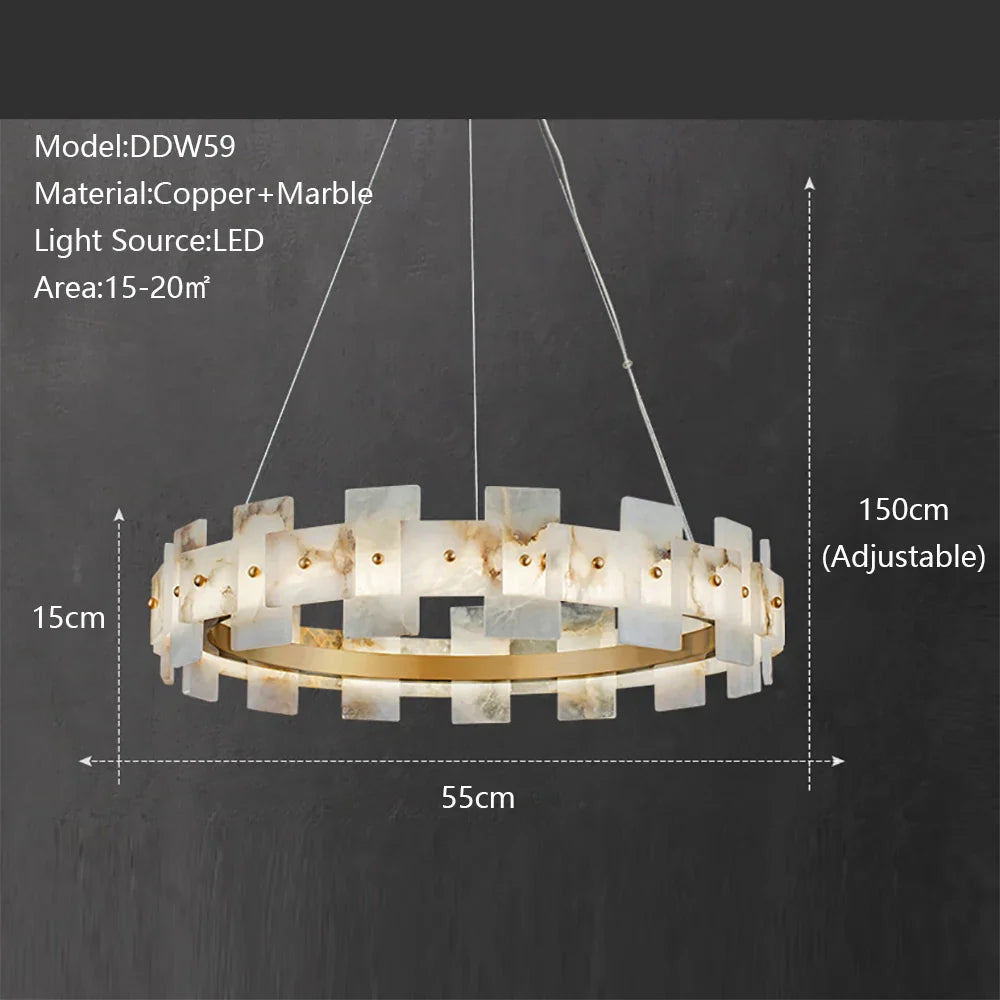 Afralia™ Marble Ceiling Chandelier: Luxury LED Hanging Lamp for Living Room Decor