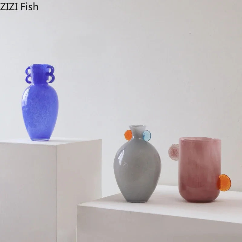 Afralia™ Glass Vase: Candy Color Modern Design for Floral Arrangement and Desk Decoration