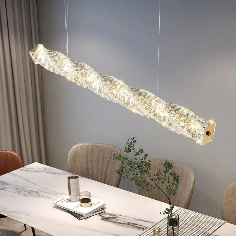 Afralia™ Luxury Crystal Pendant Light for Dining Room, Bar, and Restaurant