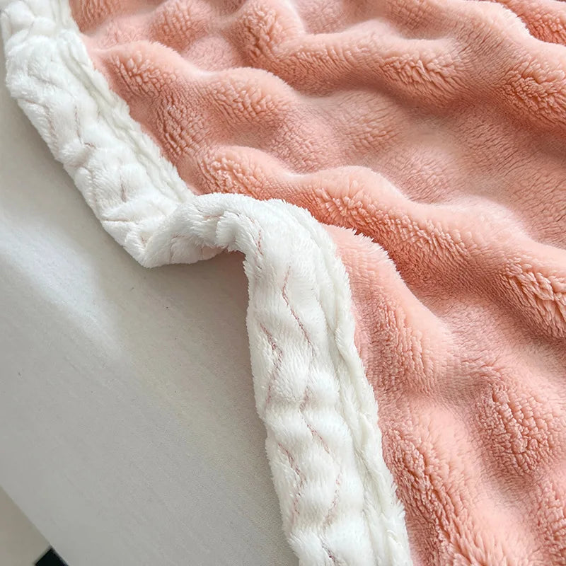 Afralia™ Plush Velvet Bed Blanket for Cozy Autumn Warmth, Soft Coral Fleece Sofa Throw