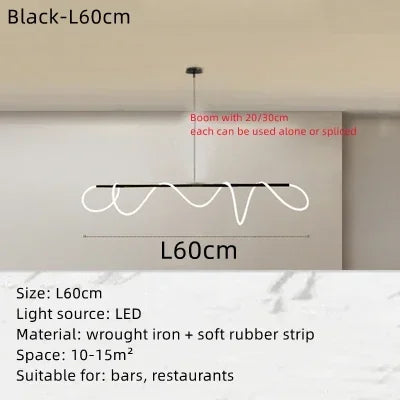 Afralia™ Musical Note Linear Light: Modern Nordic Pendant Lamp for Living Room