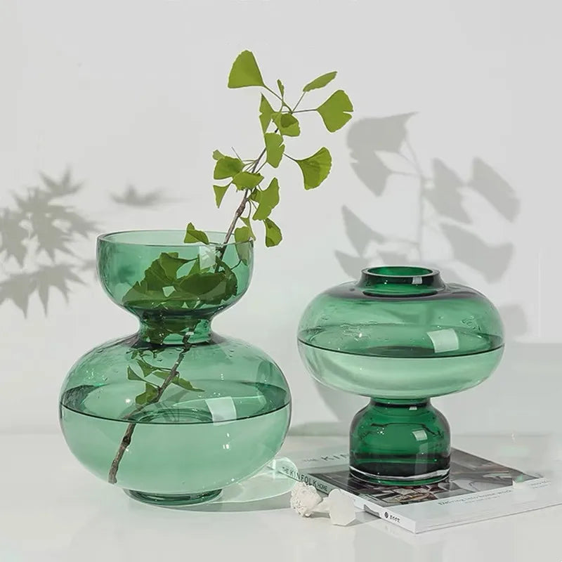 Afralia™ Green Gourd Vase: Round Geometric Circle Terrarium for Home Decor