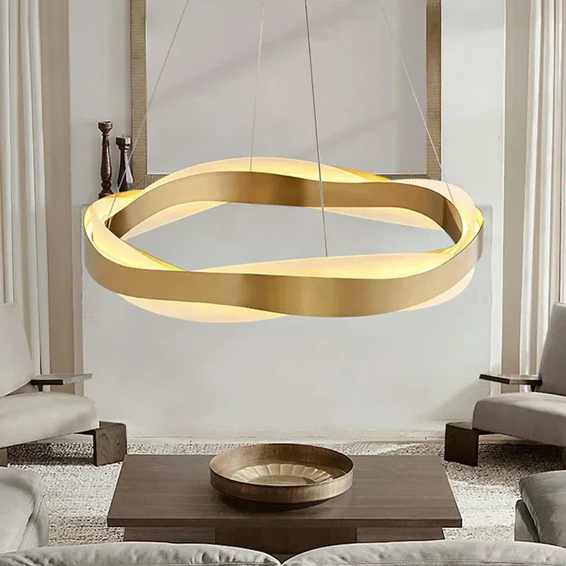 Afralia™ Elegant Black Circle Chandeliers | Luxury Acrylic Pendant Light for Home Living Room