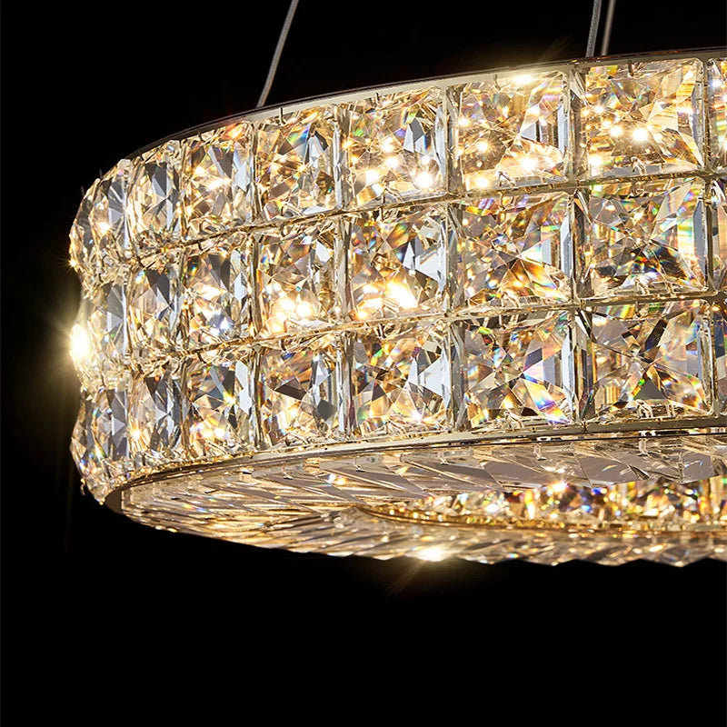 Afralia™ Crystal LED Chandelier: Dimmable Ceiling Light for Luxury Living Room Decor
