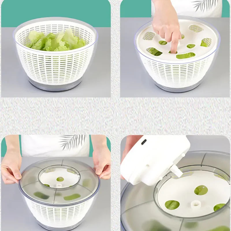 Afralia™ Vegetable Dehydrator: Quick, Electric, 2-in-1 Dryer and Salad Spinner