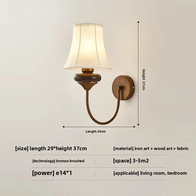 Afralia™ Nordic Antique Bedside Wall Light With Switch for Living Room, Bedroom, Study