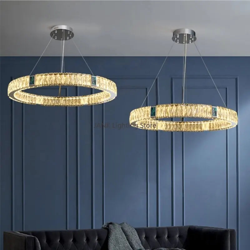 Afralia™ Luxury Crystal Shell Chandelier: Modern LED Pendant Lights for Home Décor