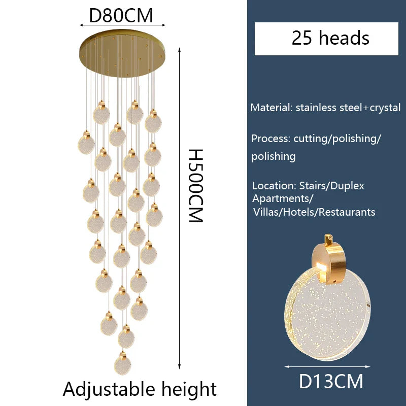 Afralia™ Crystal LED Chandelier for Modern Living Room Decor