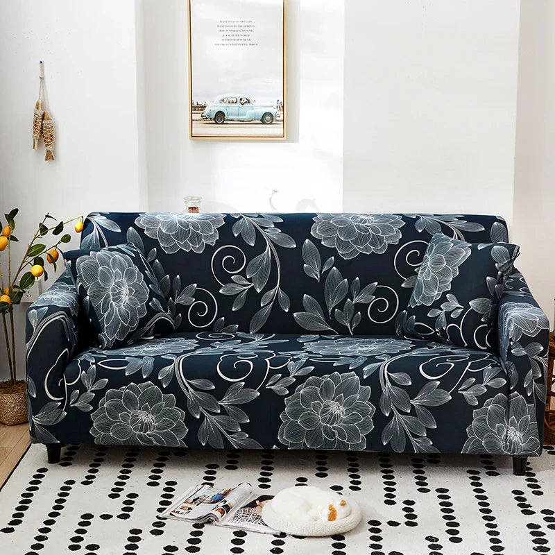 Afralia™ Printed Stretch Sofa Cover Slipcover for 3 Seater Couch Home Protector