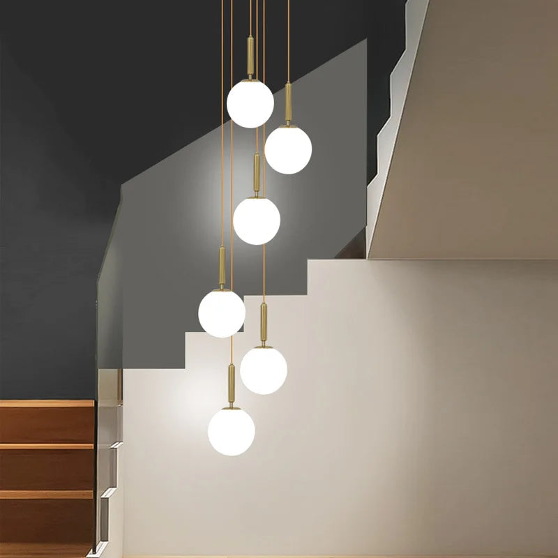 Afralia™ LED Glass Ball Chandelier for Home Dining Hotel Decor